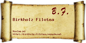 Birkholz Filotea névjegykártya